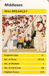 1979 Top Trumps County Cricketers #NNO Mike Brearley Front