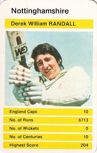 1979 Top Trumps County Cricketers #NNO Derek William Randall Front