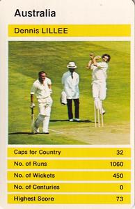 1979 Top Trumps World Cricketers #NNO Dennis Lillee Front