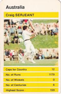 1979 Top Trumps World Cricketers #NNO Craig Serjeant Front