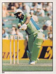 1982 Scanlens Cricket Stickers #64 Javed Miandad Front