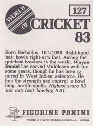 1983 Panini World Of Cricket Stickers #127 Wayne Daniel Back