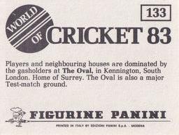 1983 Panini World Of Cricket Stickers #133 The Oval Back