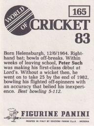 1983 Panini World Of Cricket Stickers #165 Peter Such Back