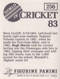 1983 Panini World Of Cricket Stickers #256 Hugh Morris Back