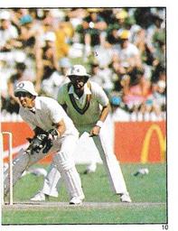 1983 Scanlens Cricket Stickers #10 Jeff Thomson / Bob Taylor / Geoff Miller Front