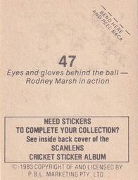 1983 Scanlens Cricket Stickers #47 Rod Marsh Back