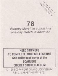 1983 Scanlens Cricket Stickers #78 Rod Marsh Back