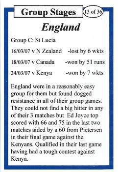 2007 Cricket World Cup #13 Ed Joyce Back