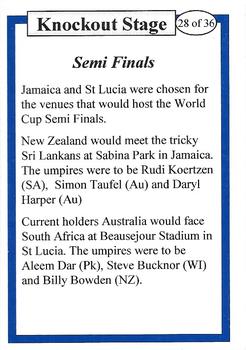 2007 Cricket World Cup #28 Semi Final Stages Back