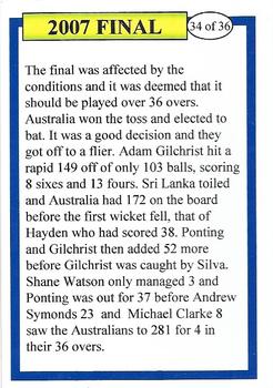 2007 Cricket World Cup #34 Adam Gilchrist Back