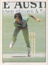 1984 Scanlens Cricket Stickers #48 Imran Khan Front
