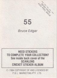 1984 Scanlens Cricket Stickers #55 Bruce Edgar Back