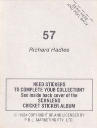 1984 Scanlens Cricket Stickers #57 Richard Hadlee Back