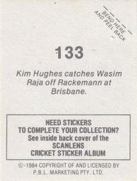 1984 Scanlens Cricket Stickers #133 Kim Hughes Back