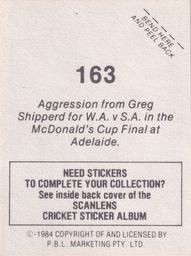 1984 Scanlens Cricket Stickers #163 Greg Shipperd Back