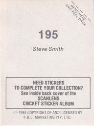 1984 Scanlens Cricket Stickers #195 Steve Smith Back