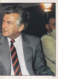 1984 Scanlens Cricket Stickers #208 Greg Chappell / Kim Hughes / Bob Hawke PM Front