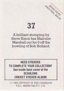 1985 Scanlens Cricket Stickers #37 Steve Rixon / Malcolm Marshall Back