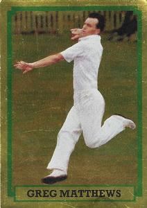 1985 Scanlens Cricket Stickers #58 Greg Matthews Front
