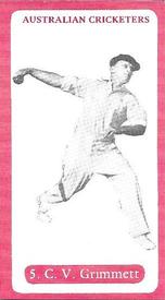 1986 John M. Brindley Australian Cricketers #5 Clarrie Grimmett Front