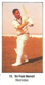 1987 Sunday Times 200 Years Of Cricket Stickers #13 Sir Frank Worrell Front