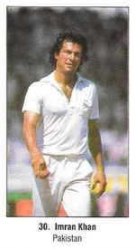 1987 Sunday Times 200 Years Of Cricket Stickers #30 Imran Khan Front