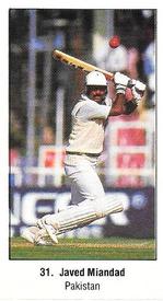 1987 Sunday Times 200 Years Of Cricket Stickers #31 Javed Miandad Front