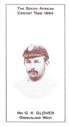 1990 County Print Services South African Cricket Team 1894 #7 George Glover Front