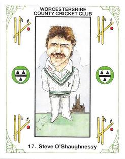 1989 Cofton Collections Worcestershire County Cricket Club #17 Steve O'Shaughnessy Front