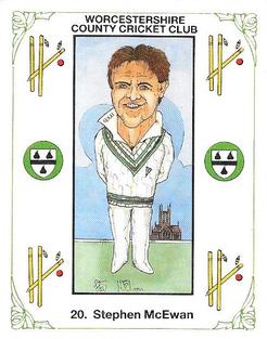 1989 Cofton Collections Worcestershire County Cricket Club #20 Steven McEwan Front