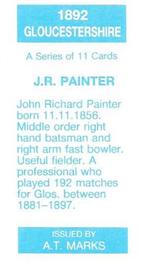 1990 A.T. Marks 1892 Gloucestershire Cricketers  #NNO John Painter Back