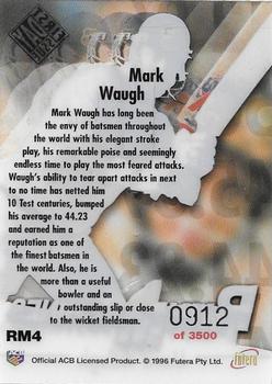 1996 Futera The Decider - Run Machines Acetate #RM4 Mark Waugh Back
