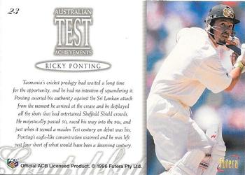 1996 Futera The Decider - Test Achievements Player Edition #23 Ricky Ponting Back