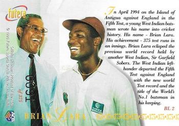 1996 Futera World Test Cricket Batting Record #BL2 Brian Lara Back