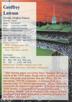 1995-96 New South Wales Blues Cricket #NNO Geoffrey Lawson Back