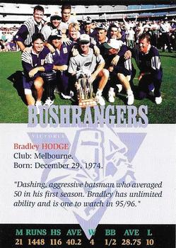 1995-96 Victorian Bushrangers Cricket #NNO Bradley Hodge Back