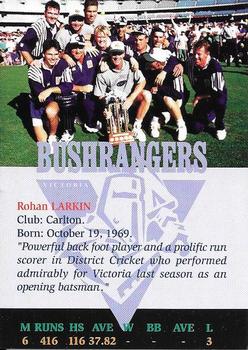 1995-96 Victorian Bushrangers Cricket #NNO Rohan Larkin Back