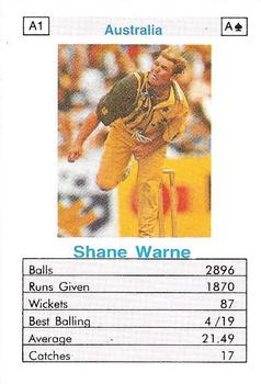 1996 Surana Top Trump ODI Cricket Bowlers #A1 Shane Warne Front
