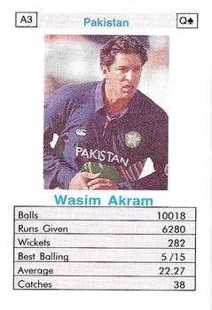 1996 Surana Top Trump ODI Cricket Bowlers #A3 Wasim Akram Front