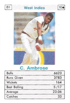 1996 Surana Top Trump ODI Cricket Bowlers #B1 Curtly Ambrose Front