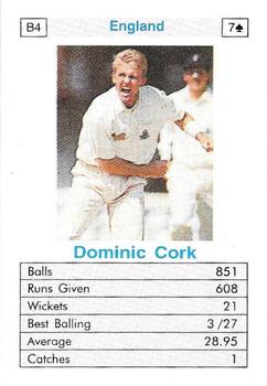 1996 Surana Top Trump ODI Cricket Bowlers #B4 Dominic Cork Front