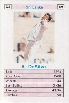 1996 Surana Top Trump ODI Cricket Bowlers #D3 Aravinda DeSilva Front