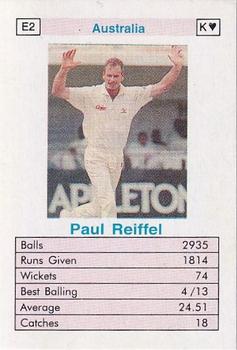 1996 Surana Top Trump ODI Cricket Bowlers #E2 Paul Reiffel Front