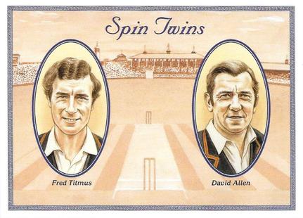 1995 County Print Services Cricket Spin Twins #7 Fred Titmus / David Allen Front