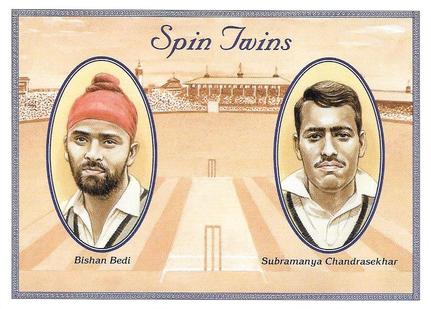 1995 County Print Services Cricket Spin Twins #8 Bishan Bedi / Subramanya Chandrasekhar Front