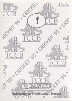 1995 Panini Cricket Stickers #1 TCCB Back