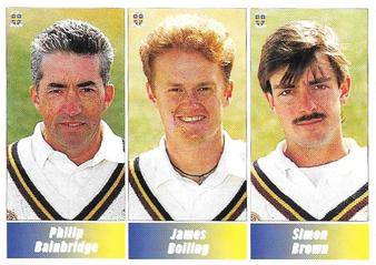 1995 Panini Cricket Stickers #11 Phillip Bainbridge / James Bolling / Simon Brown Front
