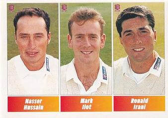 1995 Panini Cricket Stickers #19 Nasser Hussain / Mark Ilot / Ronald Irani Front