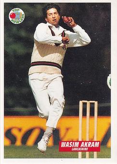 1995 Panini Cricket Stickers #28 Wasim Akram Front